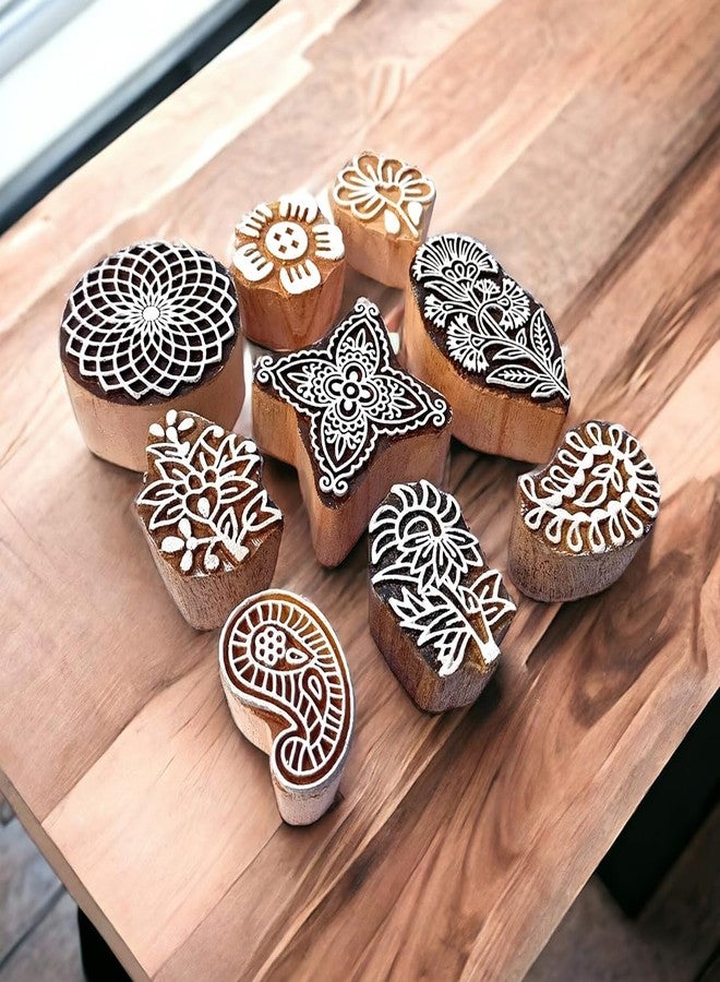 Kraftwala قوالب طباعة خشبية من كرافتوالا، قوالب طباعة لصنع الصابون اليدوي والفنون والحرف اليدوية (عبوة من 9 قطع) - Image 2